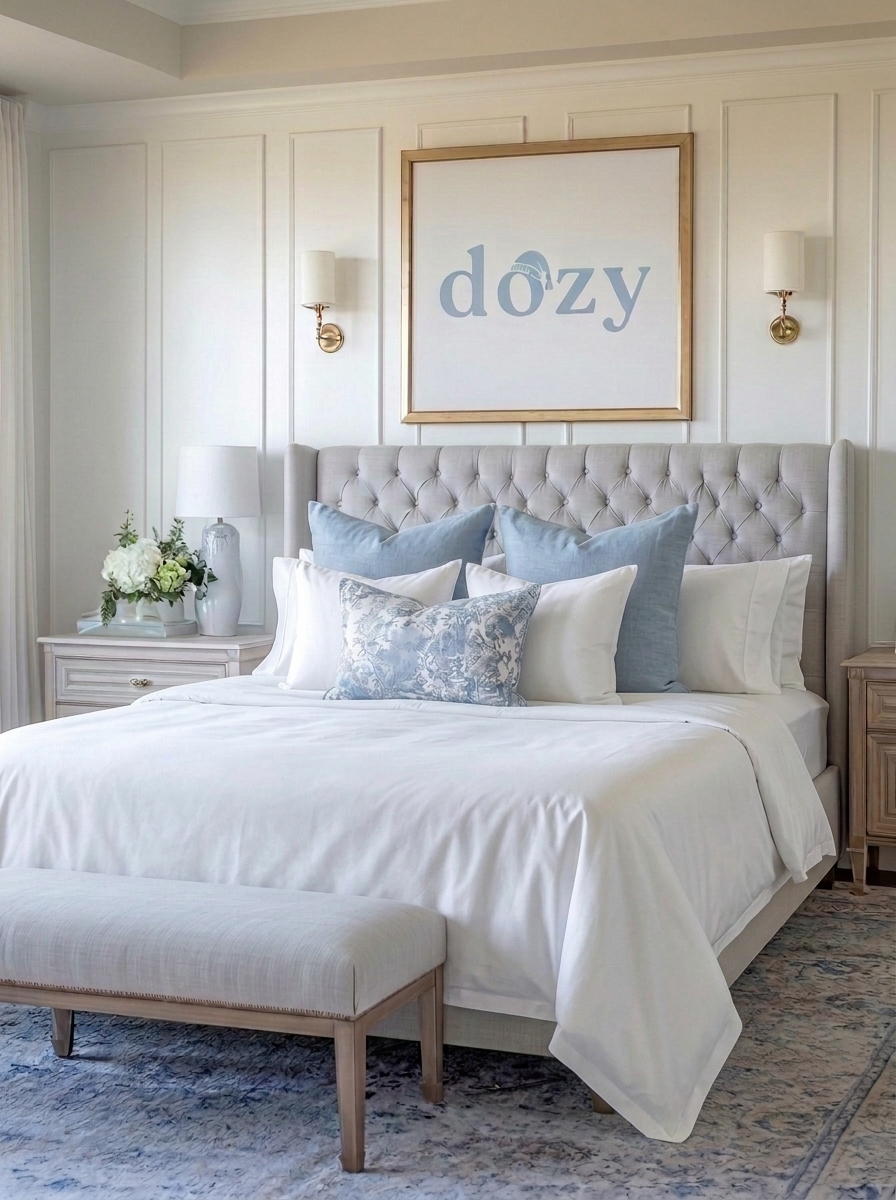 Styled bedroom with Dozy natural fiber bedding